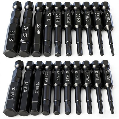 Hex Head Allen Wrench Drill Bit Set (10pc Metric & 10pc SAE), , Upgraded 1/4''...