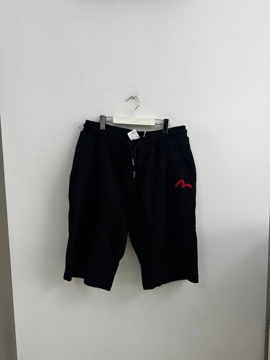 NEW WITH TAGS Iconic EVISU RED Print Regular Fit Sweatshorts SIZE