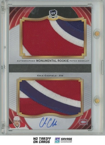 2021-22 UD The Cup Auto Monumental Rookie Patch Booklet Cole Caufield RC 1/6