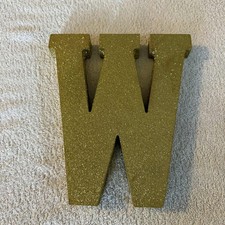 Unbranded Gold Glitter Letter W Decor One Size
