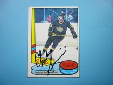 1980/81 O-PEE-CHEE NHL HOCKEY CARD #83 CHARLIE SIMMER AS EXNM AUTO AUTOGRAPH OPC