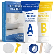 Tub Repair Kit White, Bathtub Repair Kit for Enamel, Fiberglass, Acrylic, Porcel