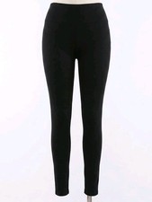 Women's Black Ankle Leggings Large-X Large Polyester Spandex 260409-03