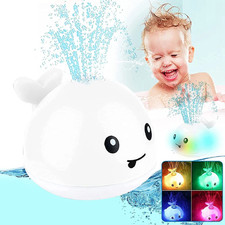 Baby Light up Bath Toys Whale Automatic Sprinkler Bathtub Toys Pool Bathroom Sho