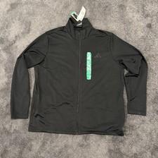 adidas Black Polyester Zip Up Track Jacket New With Tags Men's Size XL