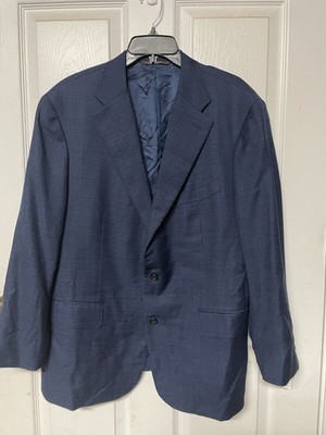 Canali Blue Wool Silk Linen Sport Coat Suit Jacket Blazer Measurements Italy G2