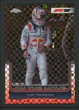 2025 YUKI TSUNODA 45/50 TOPPS CHROME ON THE MOVE ORACLE RED BULL RACING
