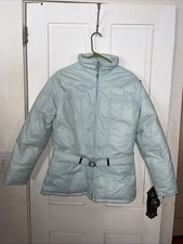 Slalom Ski Wear Goose Down Parka Jacket Sea Foam Retro Women s Large Coat