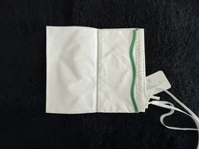 D. Porthault Paris Kelly Green Wavy Edge And White Neckroll Sham Cotton NWT NEW