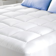 Cloud-Like Full Size Mattress Topper - 100 Cotton Top Mattress Pad for Back Pai