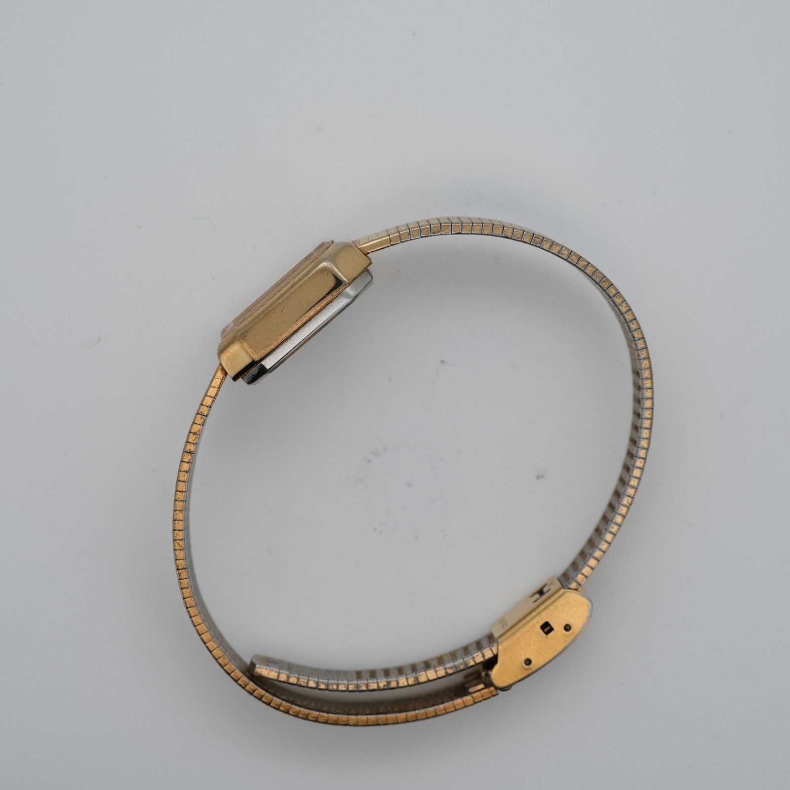 Timex Quartz Gold Tone Rectangular Watch 16mm Vin… - image 7