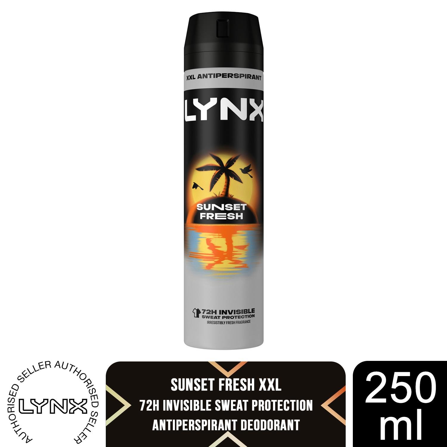 Lynx XXL Sunset Fresh Anti Perspirant Body Spray 250ml Mens Deodorant Anti Sweat