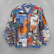 Vintage Prince Sportswear Jacket Womens Large Multicolor Abstract Tennis 90s