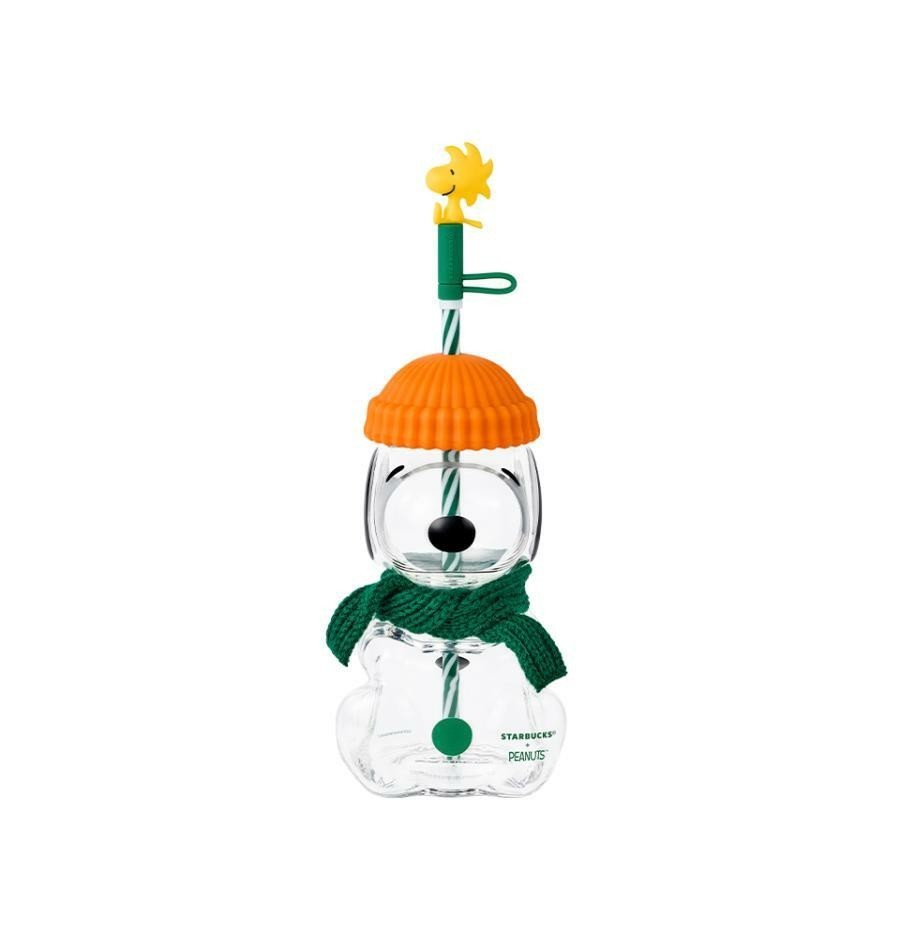 Starbucks korea 2026 Peanuts cold cup mug tumbler glass keyring doll pin set 4