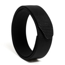 No-Scratch Nylon Belt 1 3/8" No Metal Buckle Belt with Hook  Loop Closure TSA