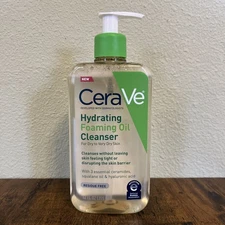 CeraVe Hydrating FOAMING OIL Facial Cleanser 12oz for Dry to Very Dry Skin