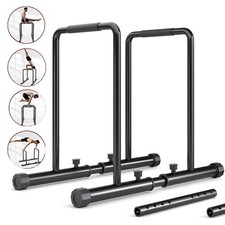 Dip Station Heavy Duty Dip Bar Stand Fitness Workout Adjustable Parallel Bars