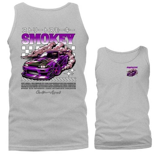 Camiseta sin mangas Smokey Drift Streetwear importada afinada personalizada JDM coche deportivo - Imagen 10 de 11