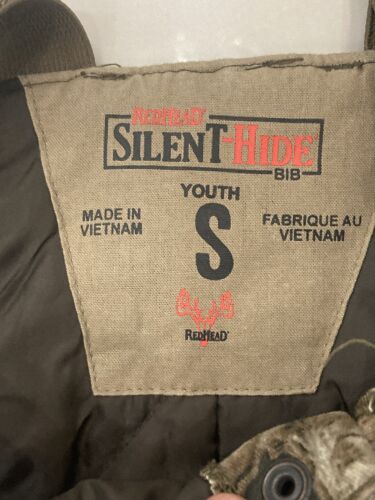 Redhead Silent-Hide Overalls Youth S Insulated Camouflage Hunting Bibs - Picture 3 of 9