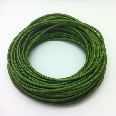 50m Design Textilkabel, 2x0,75, Waldgrün, Top EU Qualität, Stoffkabel