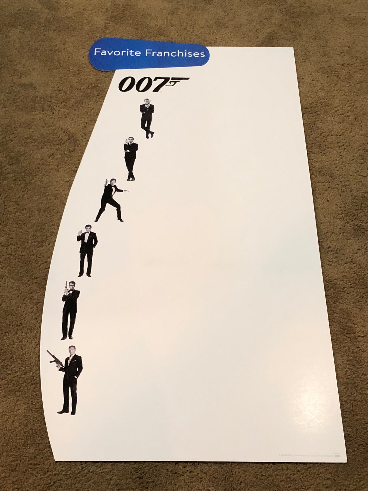 Promo Sign Blue James Bond All 6 Actors/Shrek Dual Sided Movie Store Display Sign ...
