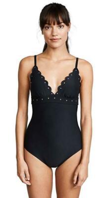 Kate Spade New York Women's Morro Bay Scalloped V Neck One Piece
