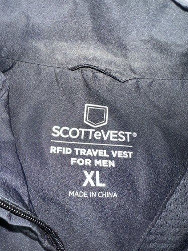 SCOTTeVEST Men’s Size XL RFID Travel Utility Tec Vest Black Full Zip 26 Pockets - Picture 4 of 10