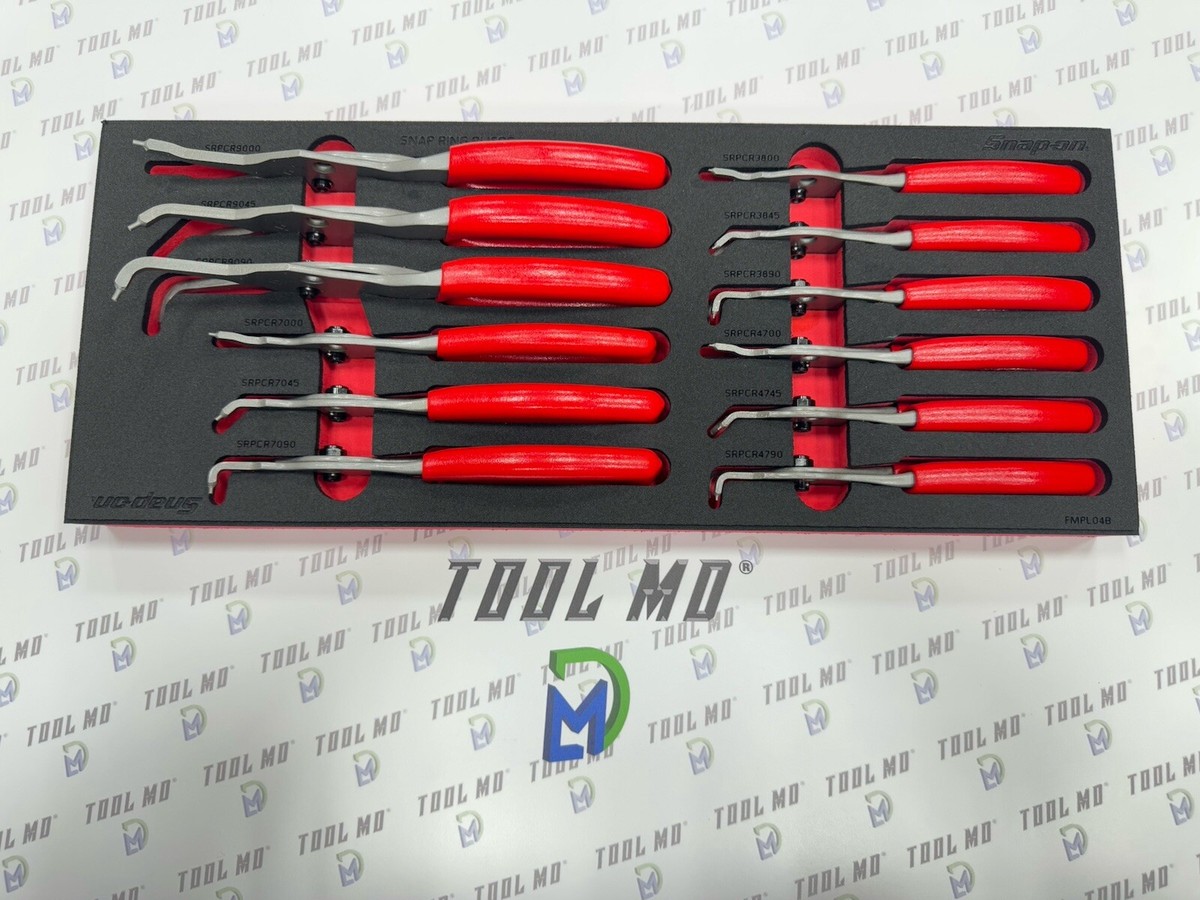 Snap-on Tools USA NEW RED 12-Piece Master Snap Ring Pliers Foam