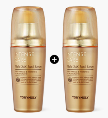 Tonymoly Intense Care Gold 24K Snail Serum 35ml x 2pcs Anti-Aging K-Beauty