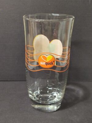 Japan SUNQUICK Orange Beverage Collectable Glass 5.5'' Good Condition