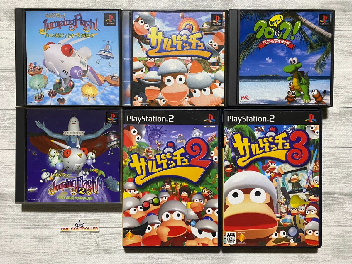 PlayStation1、PlayStation2ゲームソフト SONY PS 1 2 Saru Getchu 1 2 3 & Jumping Flash 1 2 & Clock! Paupau