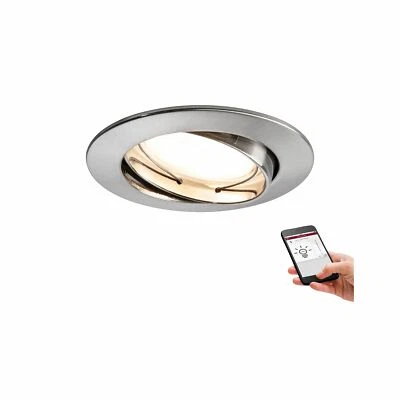Smart Home Einbauleuchte 3er Set LED je 5,2W/230V IP23 Dimmbar Silber Ø8,3cm - Bild 1 von 4