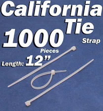 1000 X pcs White 12" Tie Cord Strap 300mm Network Nylon Plastic Cable Wire Zip 