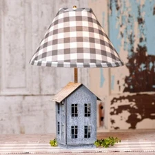 New House Lamp with shade in weathered tin
