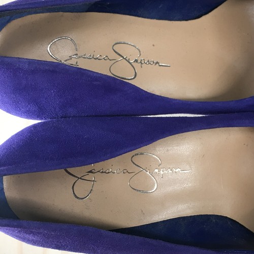 Jessica Simpson Shoes Womens 7.5 B Pumps Blue Suede Pull On High Heels Casual - Picture 5 of 17