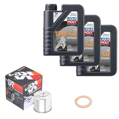 K&N Öl Set LM 10W-40 Off. 3L für Yamaha YFM 700 FWAD PSE Grizzly Spec Ed. EPS 14