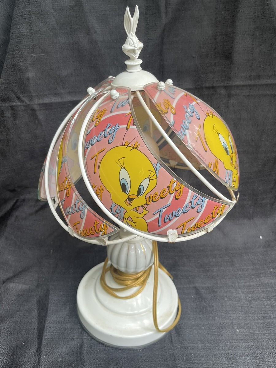 Vintage Dale Tiffany Looney Tunes Tweety Bird Touch Lamp W/ Glass