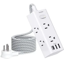 Power Strip Surge Protector,3 USB Port(USB C)3 Side Extender Strip,5Ft Extension