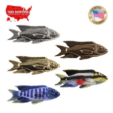 Pewter African Cichlid Tropical Fish Lapel Pin or Refrigerator Magnet, F108