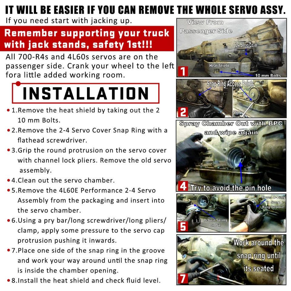 Corvette Servo High Performance HD For 700R4 4L60E 4L65E 4L70E Trans Cover Red - Image 4 of 4