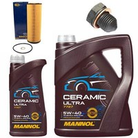 MotoröL Filter Set Mannol 5W-40 6 Liter + Schraube FüR Audi A4 2.5 TDI 8E2 163PS