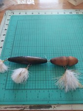 Vintage Donely Wood Blank & Sam Griffin Wood Blank That I Added Hooks 2/0 Eagle