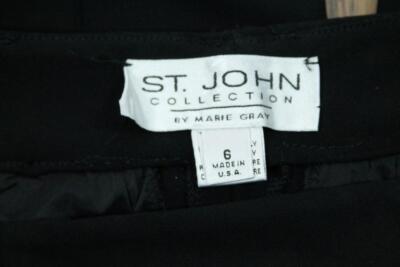 ST JOHN COLLECTION by MARIE GRAY USA Black Stretch Straight Pants