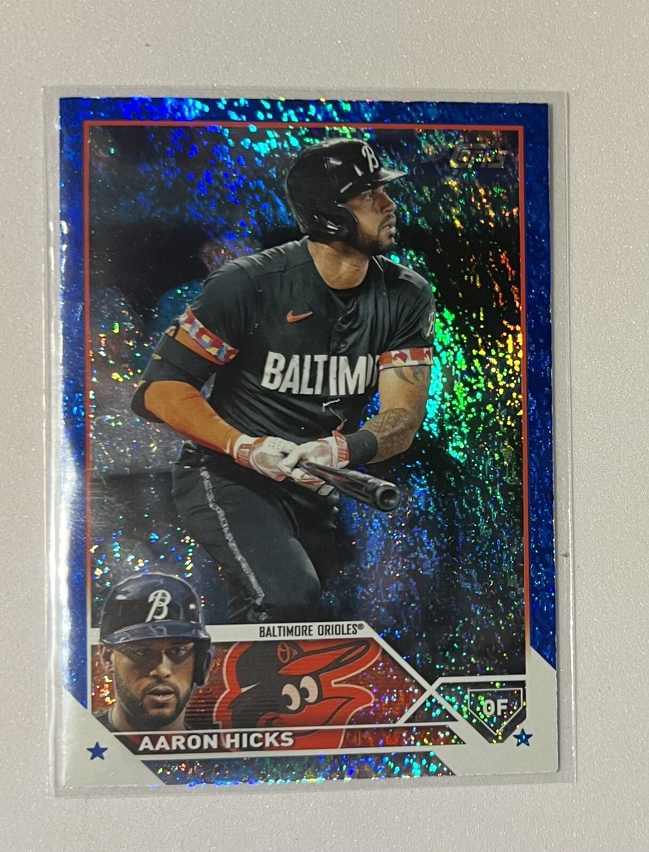 2023 Topps Update Aaron Hicks /999 Blue Foil #US299 Orioles PWE | eBay