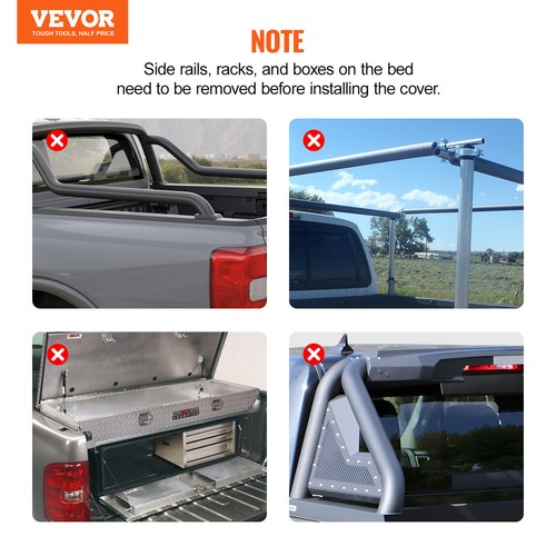 VEVOR Couvre-Benne à 4 Volets Couvre-Tonneau pour Dodge Ram 1500 2002-2024 - Foto 7 di 12