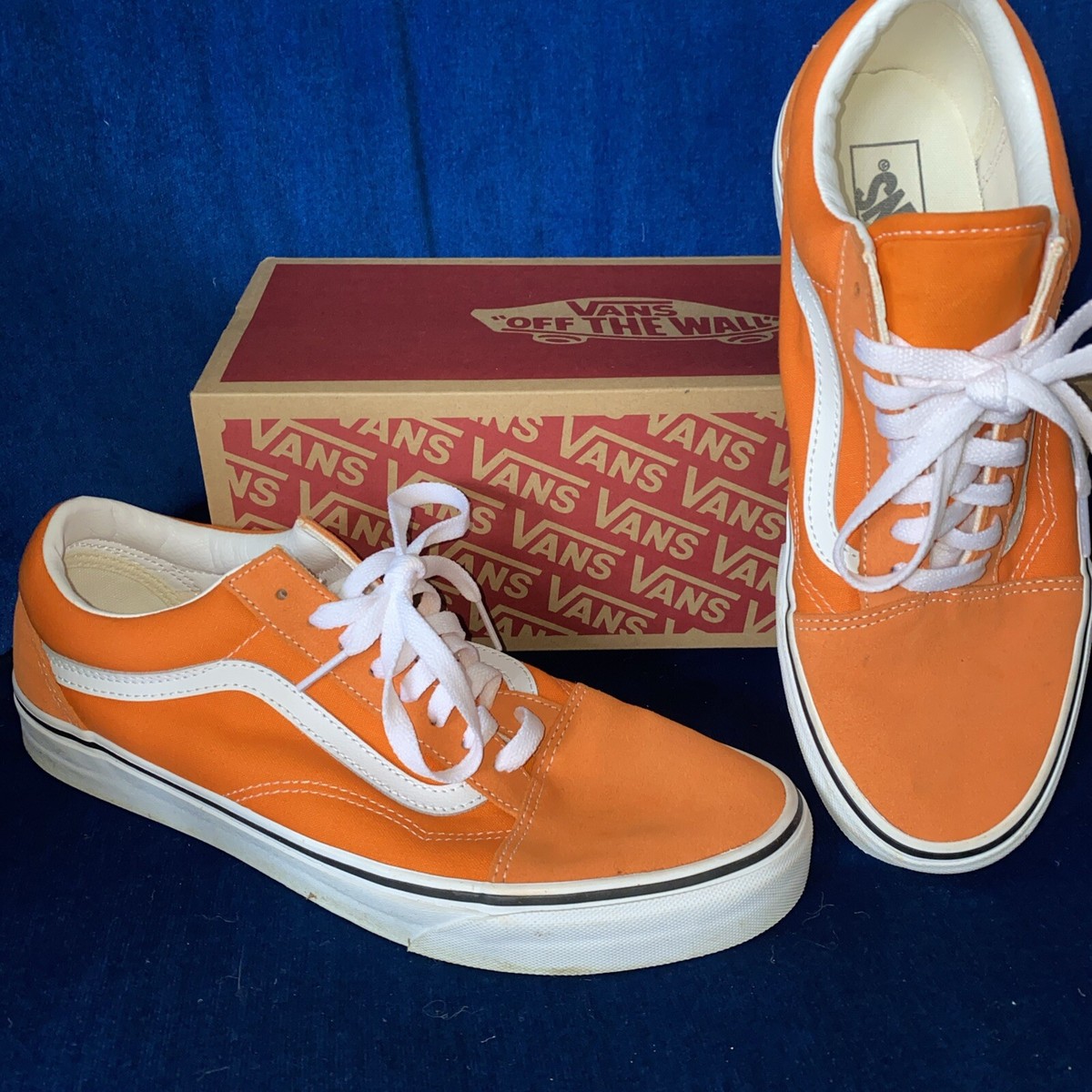 Vans Men's Old Skool Orange Tiger True White Canvas Suede