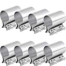 8Pcs 2.5" Stainless Steel 304 Heavy Duty Exhaust Band Clamp Lap Joint Clamps