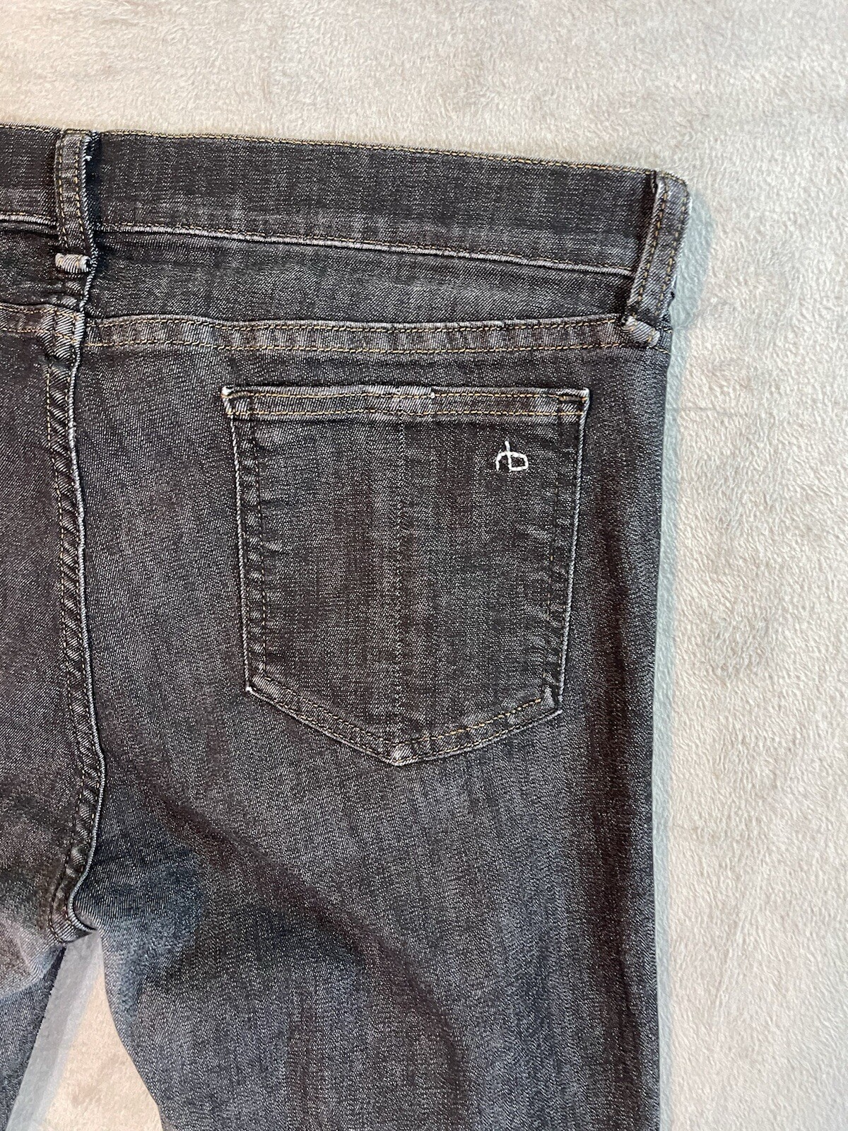 Black Line Rag Rag And Bone Jeans Womens 32 Black Denim Low Rise Skinny Slim Stretch ...