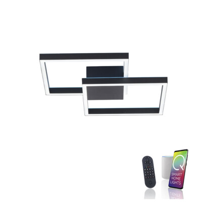 LED Deckenleuchte eckig Smart Home schwarz steuerbar Alexa Paul Neuhaus Q MARKO