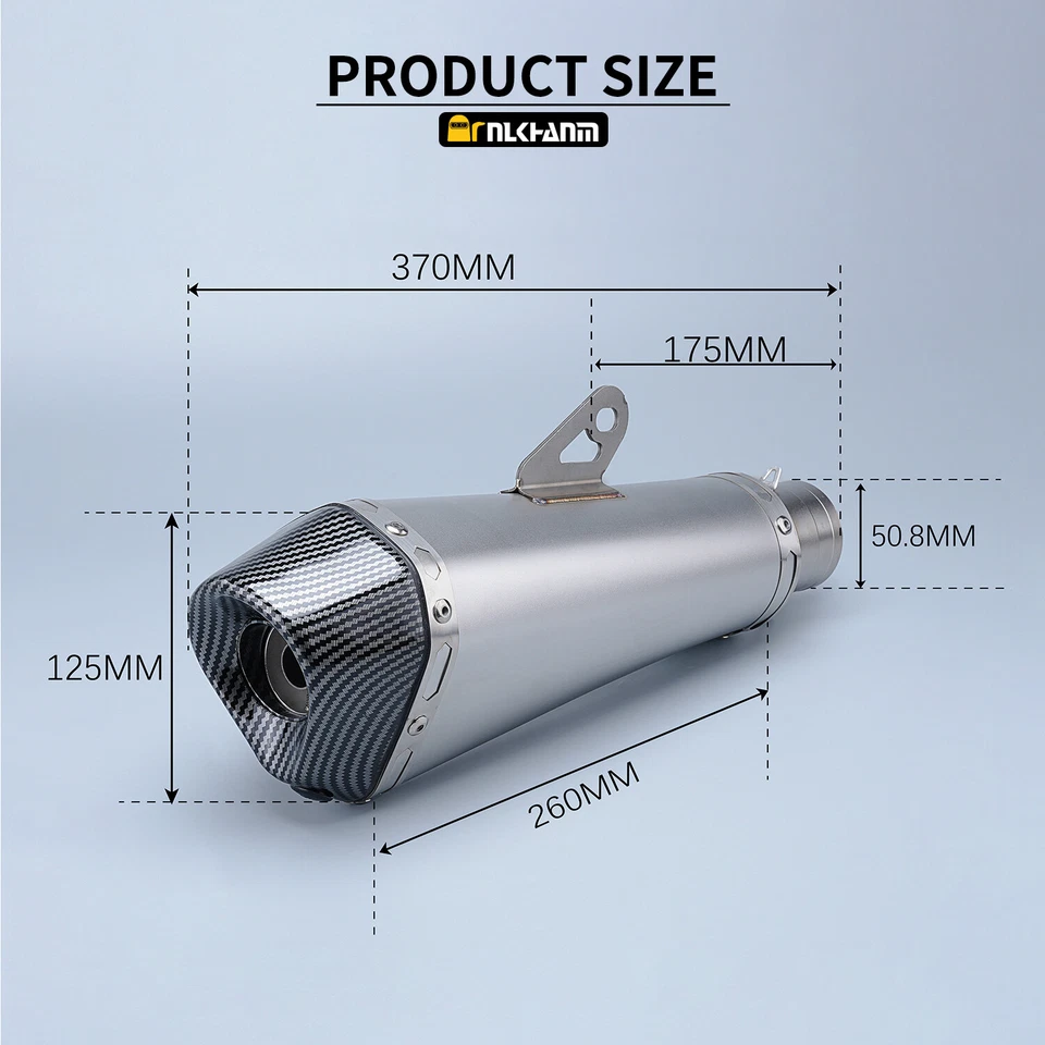 Slip-on 51mm 2" Universal Escape Silenciador Tubo Puntas Traseras Foto 3 de 4